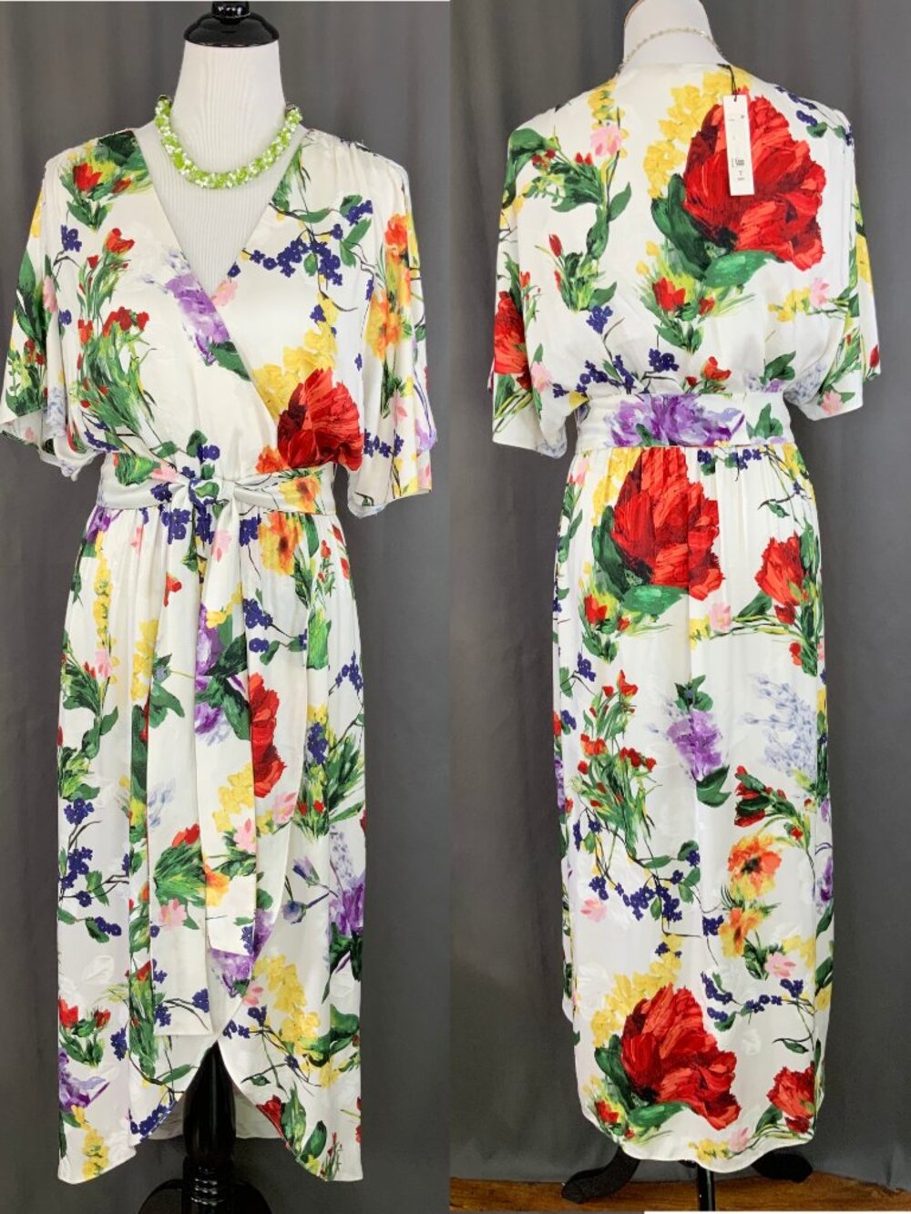 Alice + Olivia Clarine Wildflower Print Wrap Dress Sz 8